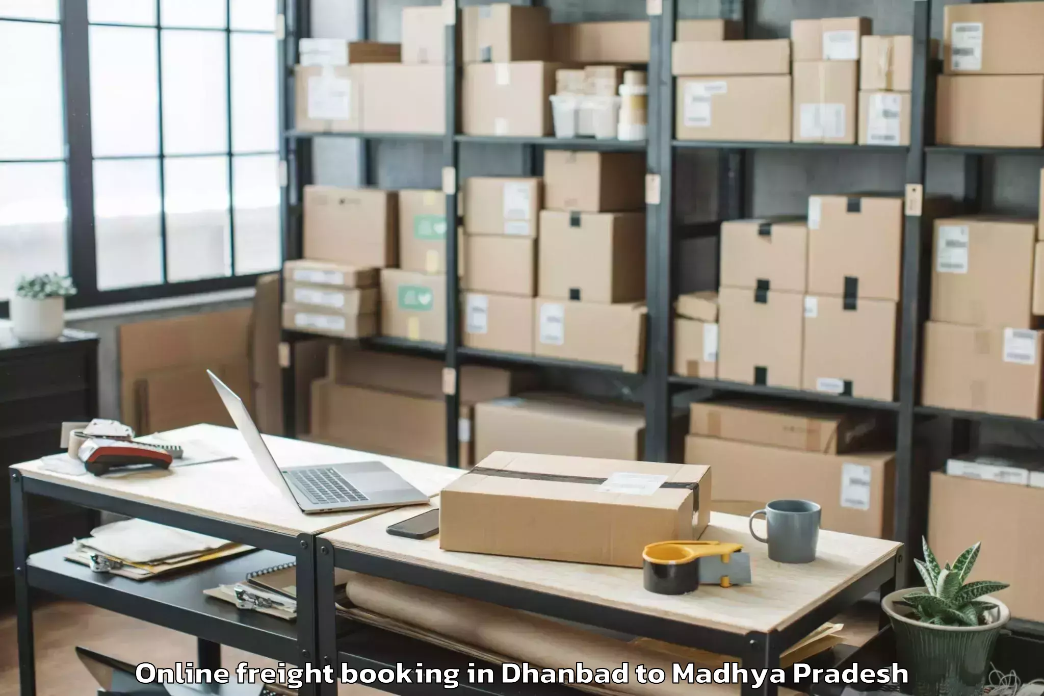 Professional Dhanbad to Iit Indore Online Freight Booking